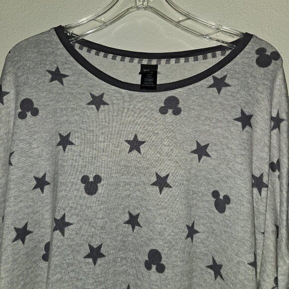 Disney Mickey Mouse 2-Pc Pajamas Lounge Set Top Pants Gray Stars Womens XXL READ - Picture 3 of 16